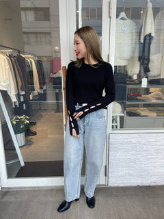 カットデザインリブニット