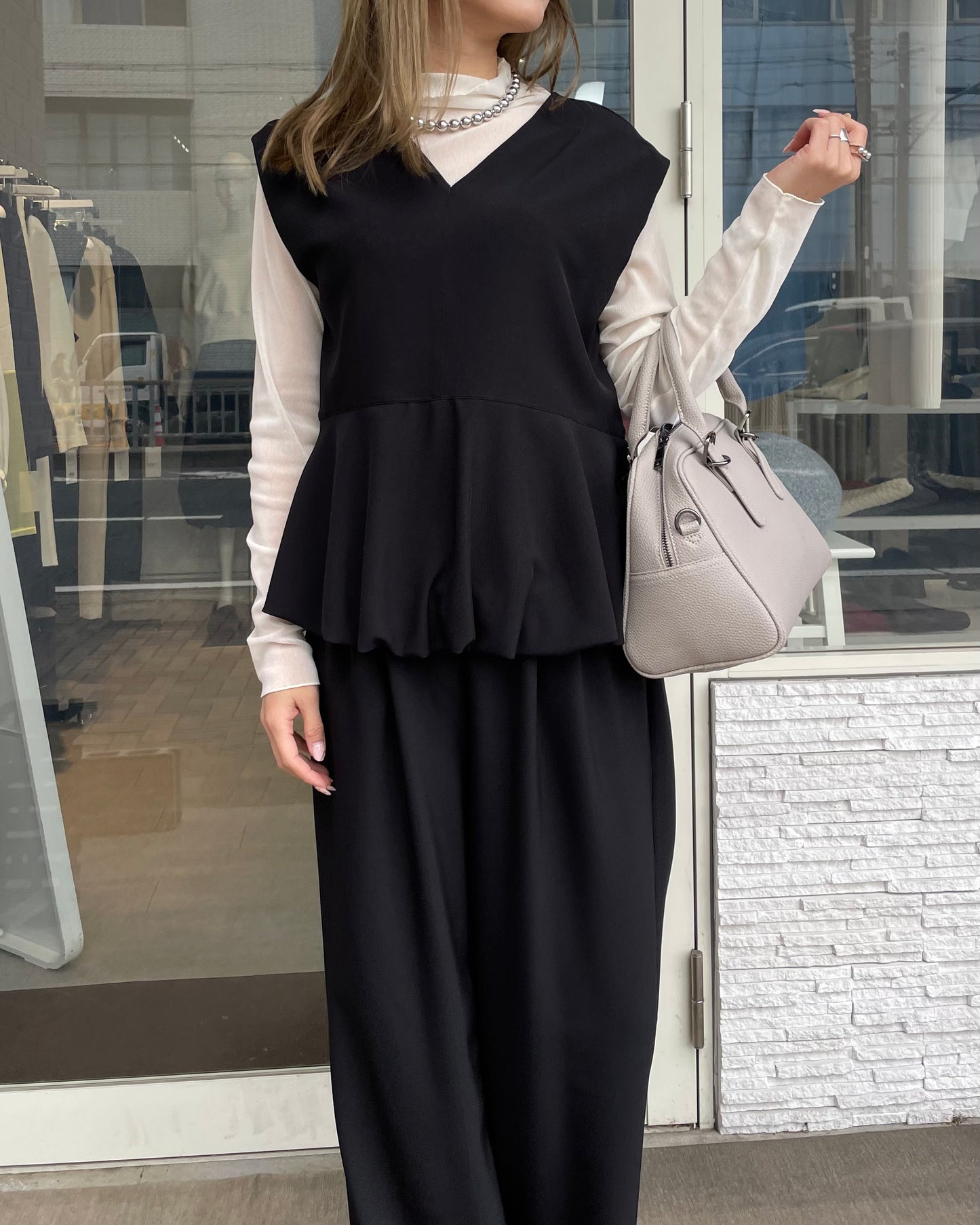 バルーントップス＆ワイドパンツセット