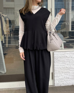 バルーントップス＆ワイドパンツセット