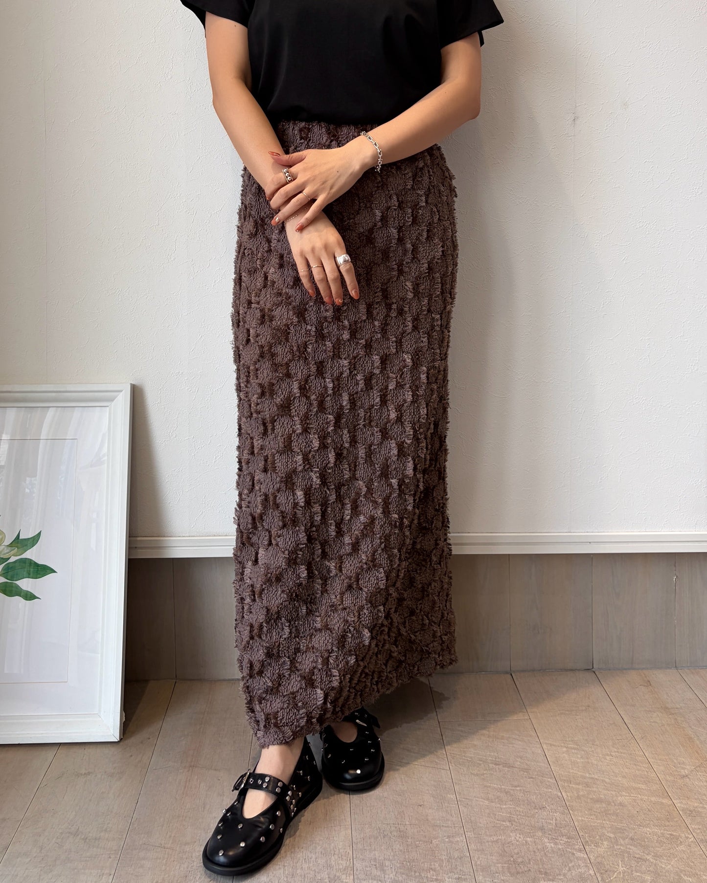 フリンジジャガードスカート