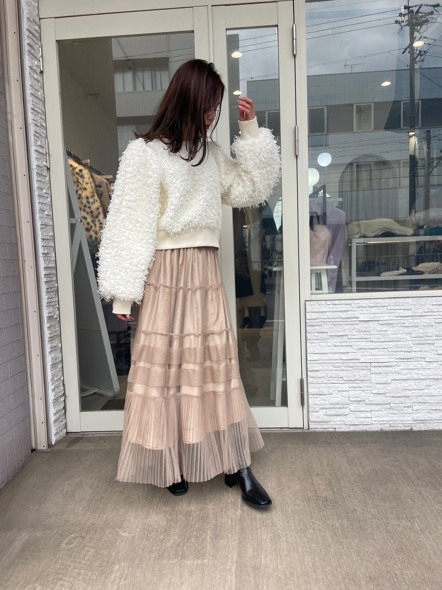 ベロアチュールスカート