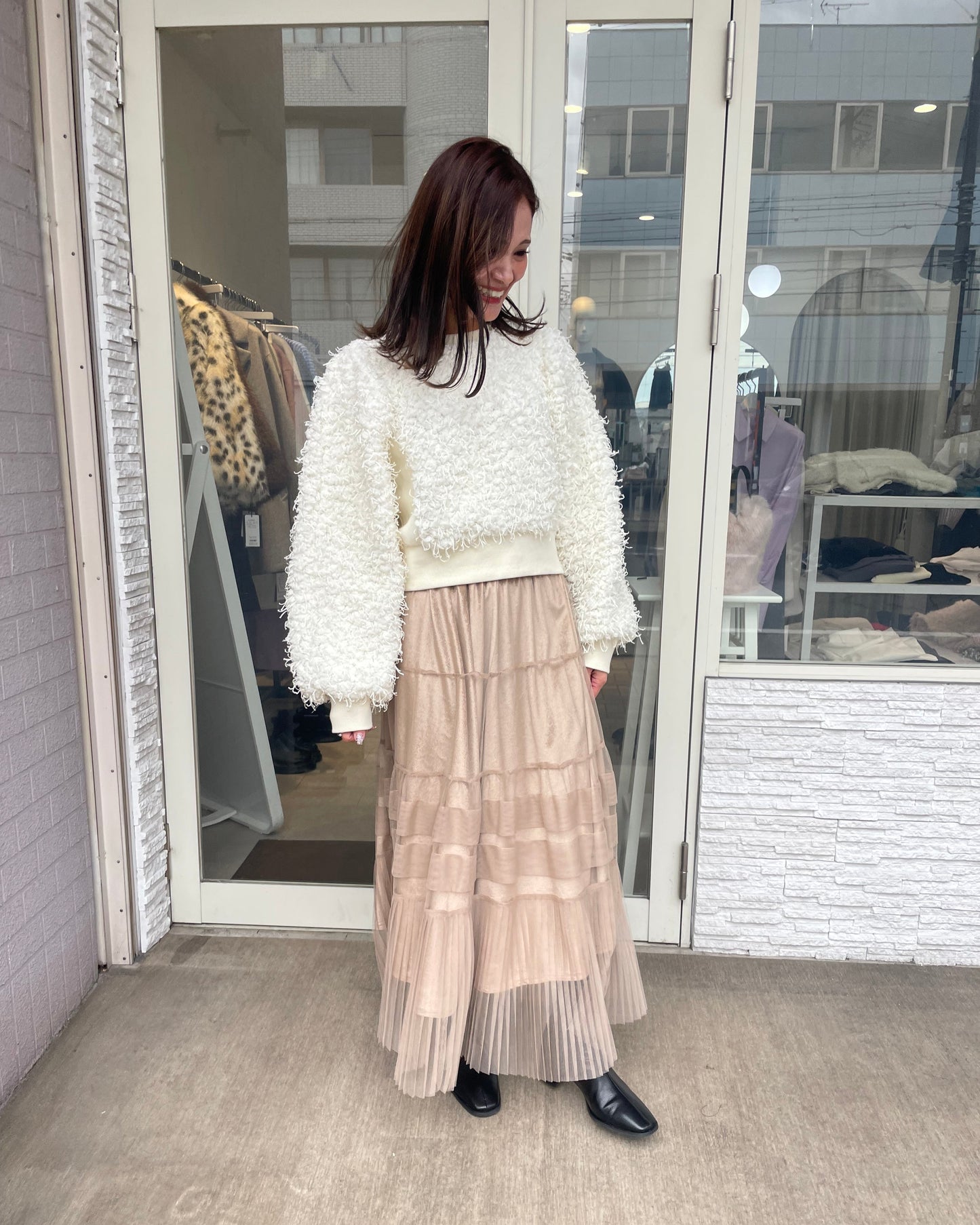 ベロアチュールスカート