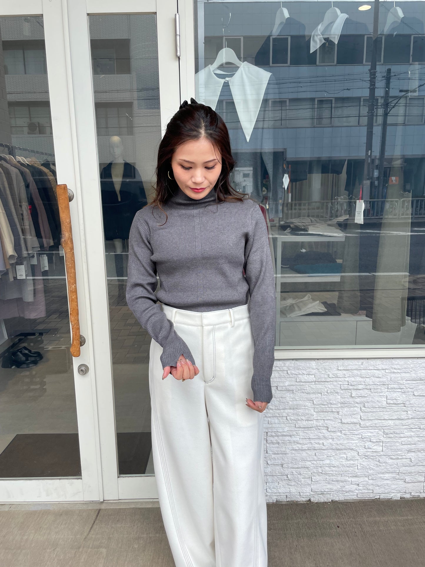 ベーシックリブニット