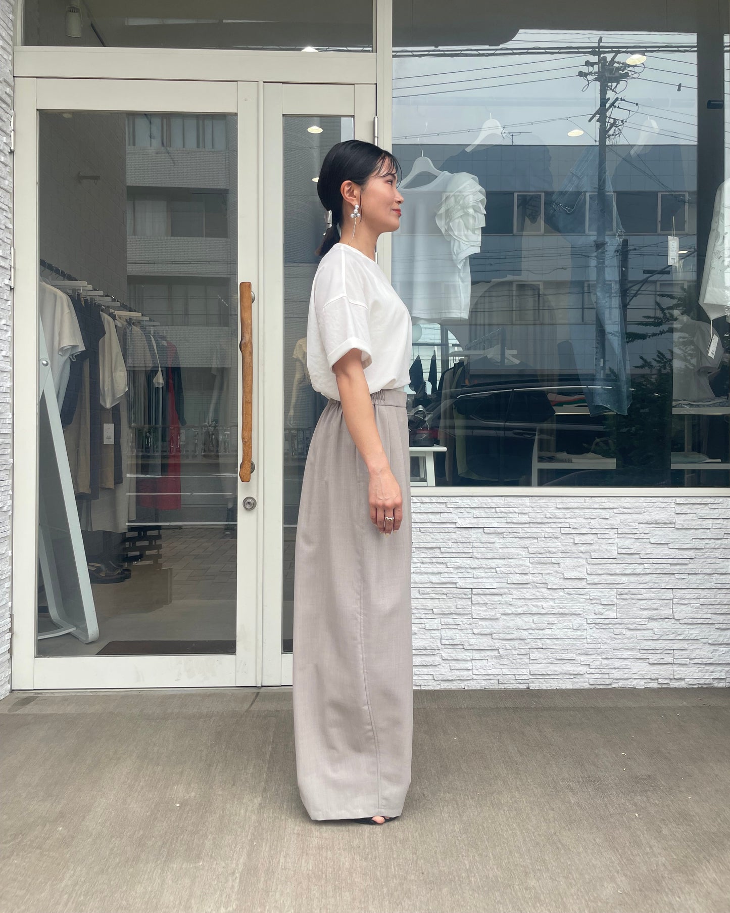 【再入荷】ストレッチシフォンブラウス