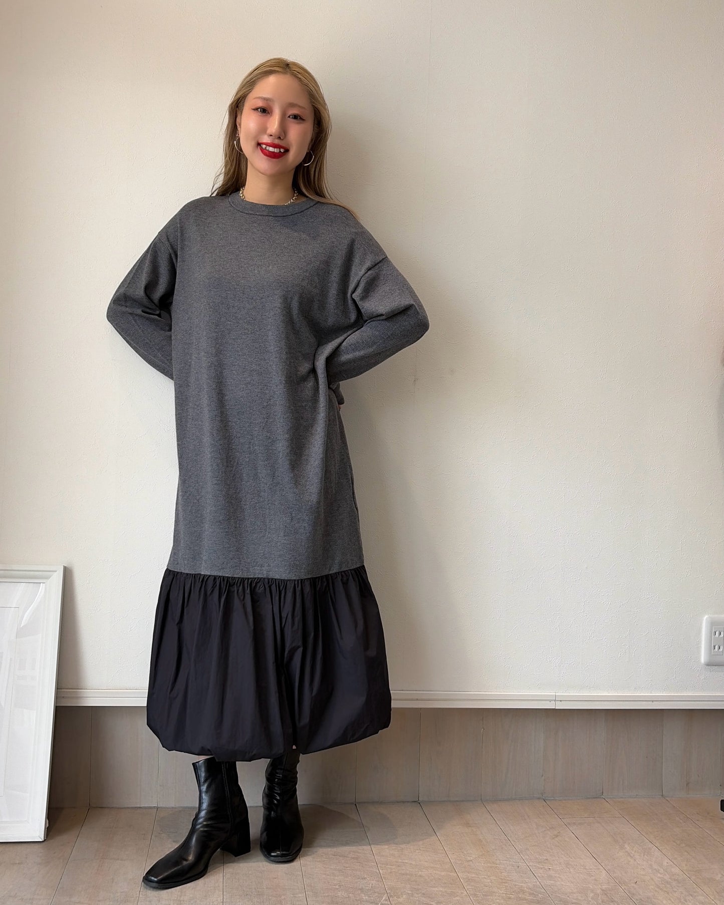 バルーンドッキングニットワンピ