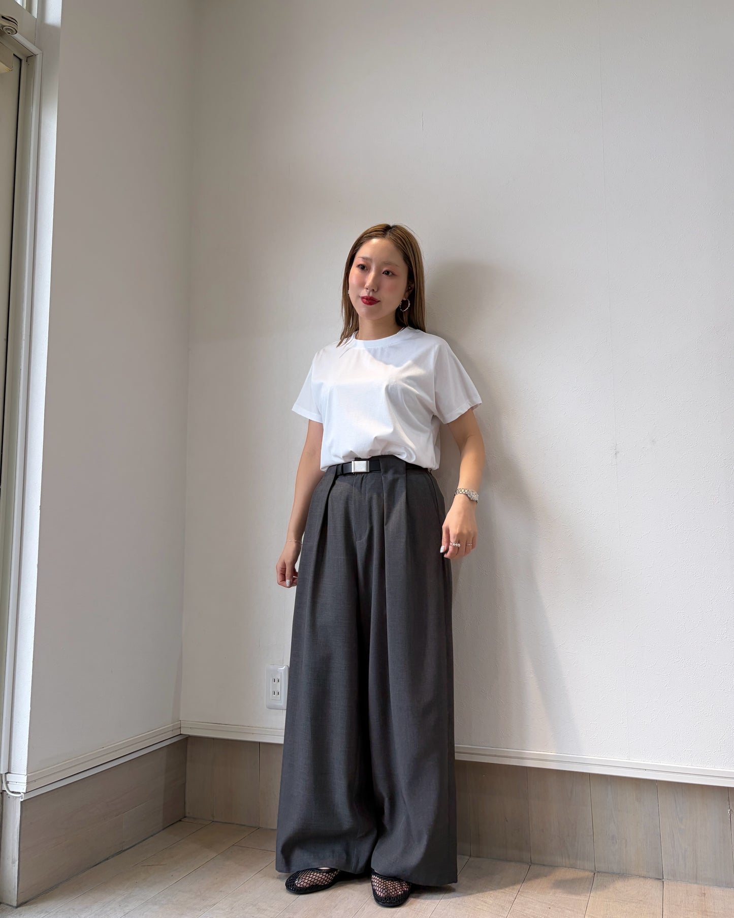 シルケットバックスリットTシャツ