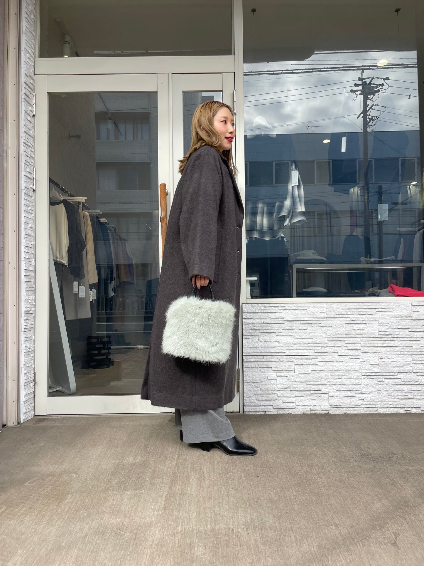 シャギーロングコート