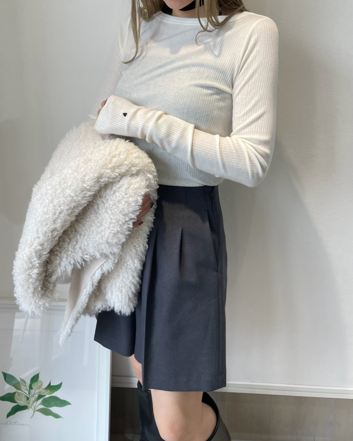 ♡シルクカシミヤブレンドクルートップス