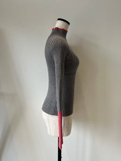 バイカラーアームリブニット