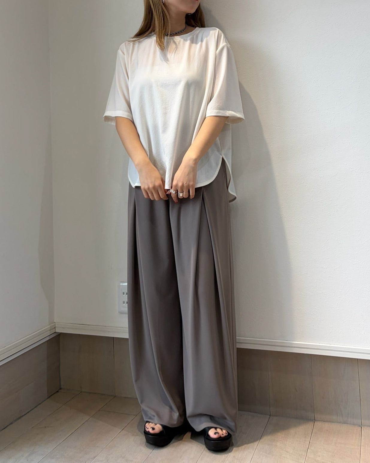 ストレッチシフォンブラウス