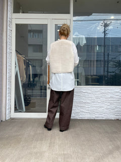 リバーシブルエコムートンショートファーベスト