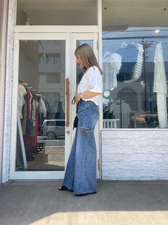 シルクブレンドクロップドTシャツ
