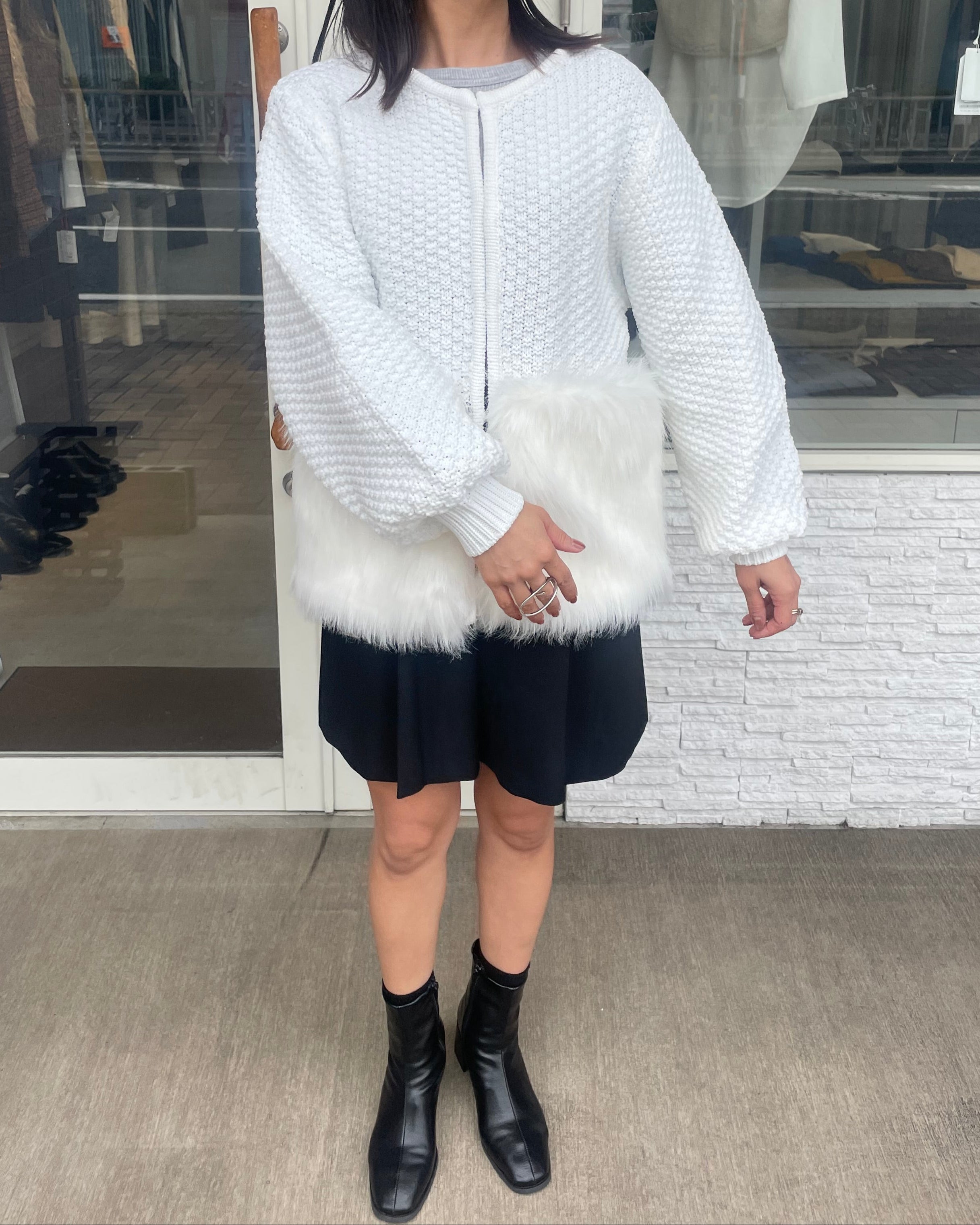 ワンホン　ファー　カーディガン SAPNAA ファーカシミヤ カーディガン コンパクト 7GG – TOYOBOSHI