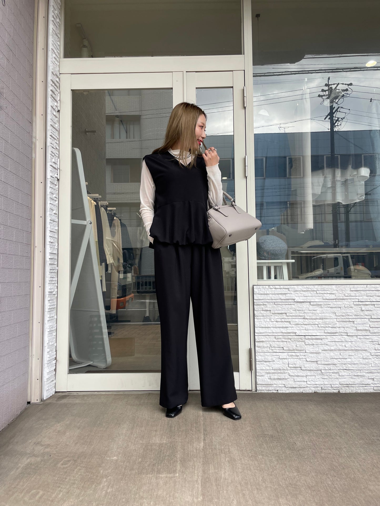 バルーントップス＆ワイドパンツセット