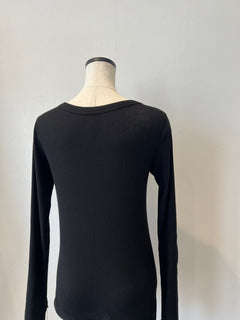 シルクカシミアブレンドリブトップス