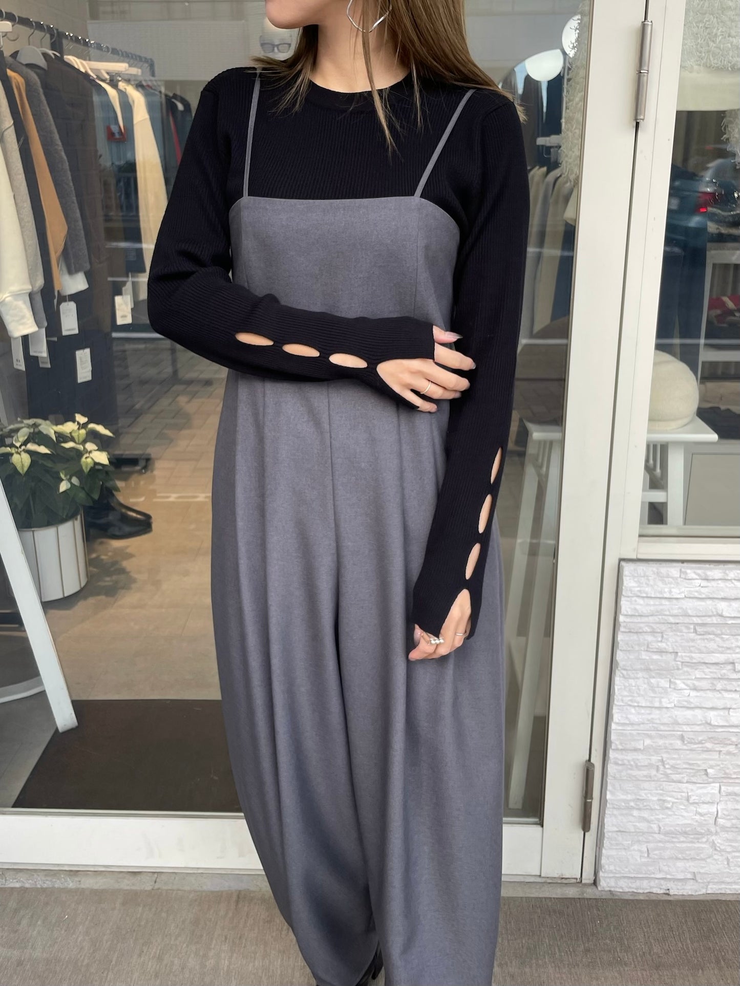 カットデザインリブニット