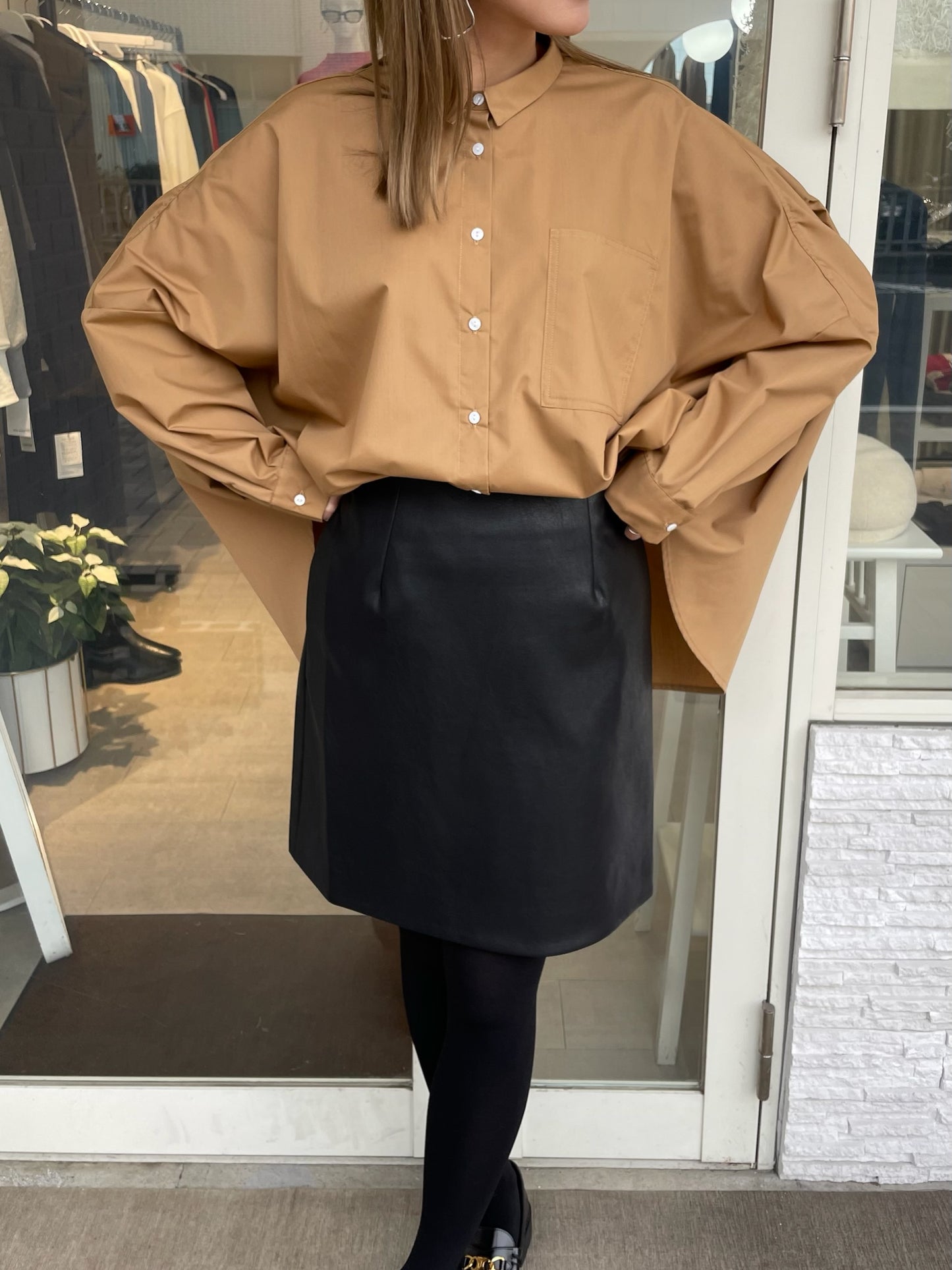 バックギャザーワイドブラウス