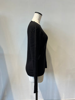 クルーネックリブニット