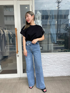 クロスウエストワイドデニム