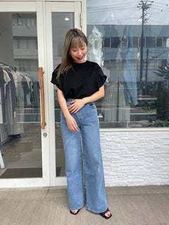 クロスウエストワイドデニム