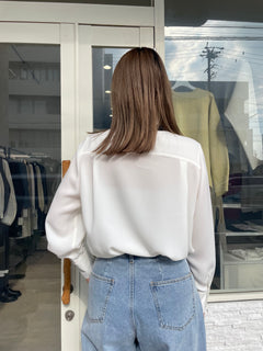 【再入荷】細ボウタイブラウス