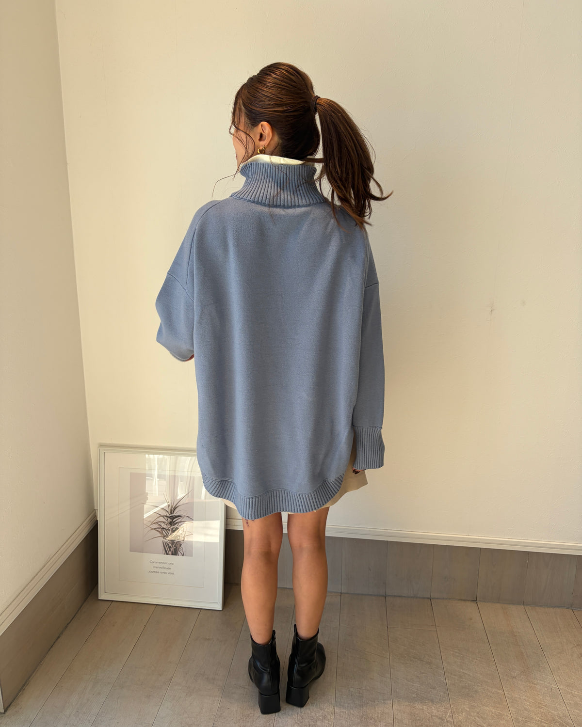 レイヤードカラーニット