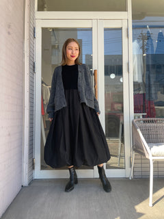 ロングスリーブドッキングバルーンワンピース