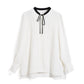 【再入荷】細ボウタイブラウス