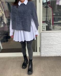 シャギーニットケープ