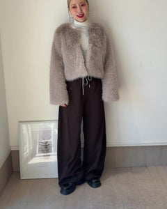 グリッターショートファージャケット