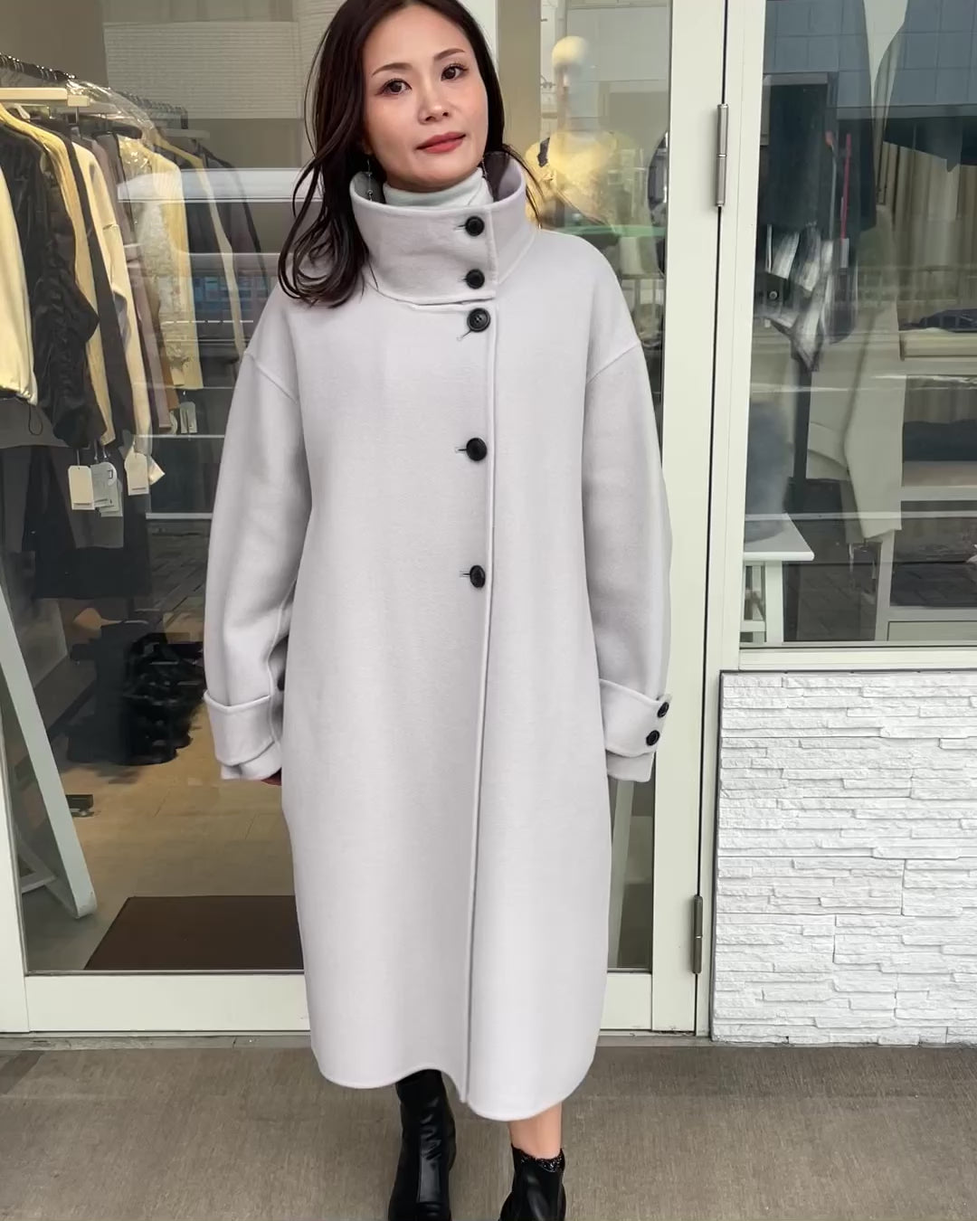 ぺコラムウールスタンドカラーコート – SETiA online