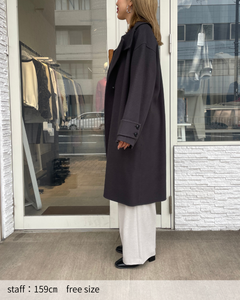 ぺコラムウールスタンドカラーコート